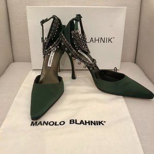 NEVER WORN Manolo Blahnik Green Heels